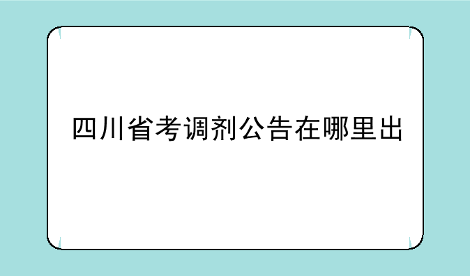 四川省考调剂公告在哪里出