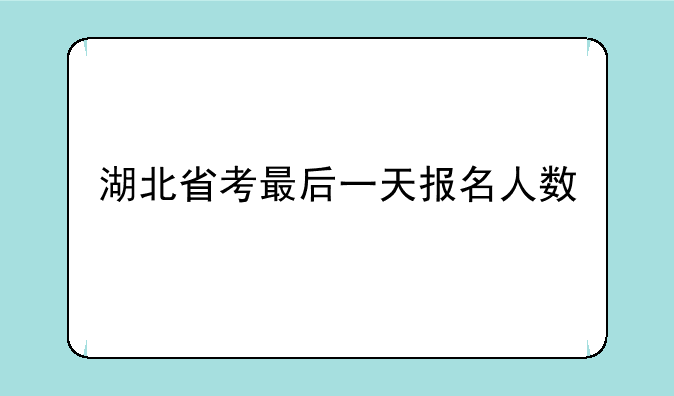 湖北省考最后一天报名人数
