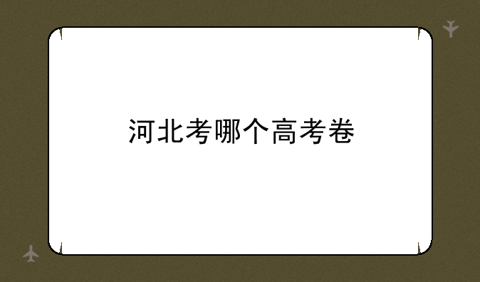 河北考哪个高考卷