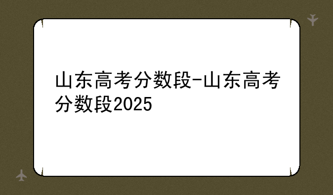 山东高考分数段-山东高考分数段2025